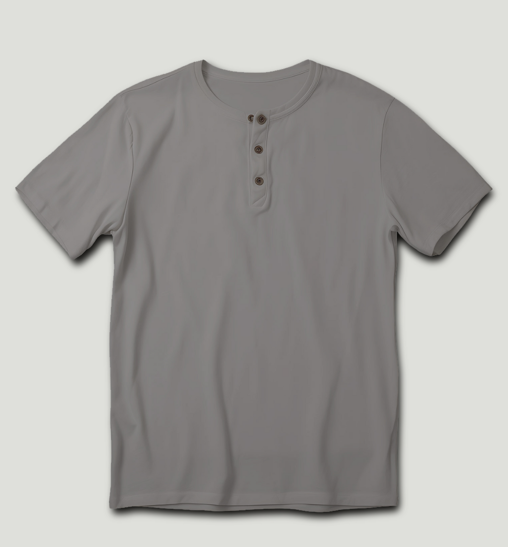 Short Sleeve Henley Gray Shirt