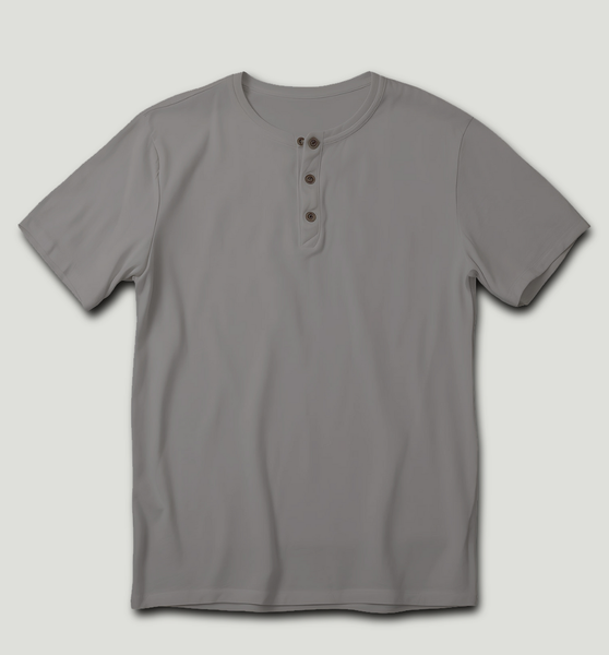 Short Sleeve Henley Gray Shirt