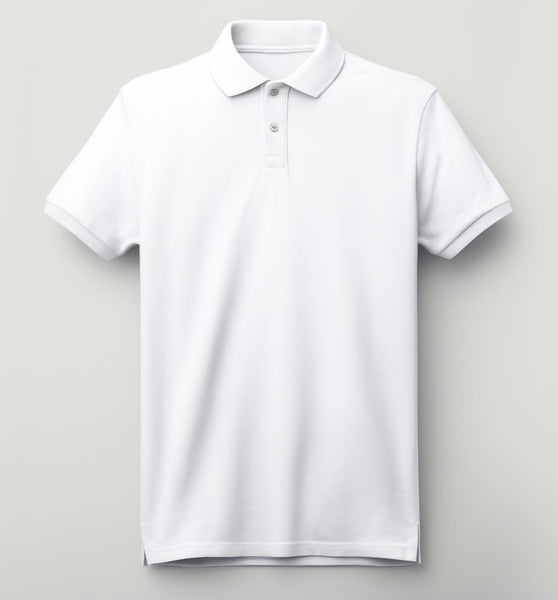 Short Sleeve Polo Sweater - White Polo