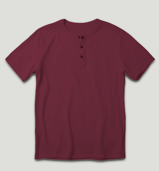 Short Sleeve Henley Red Shirt