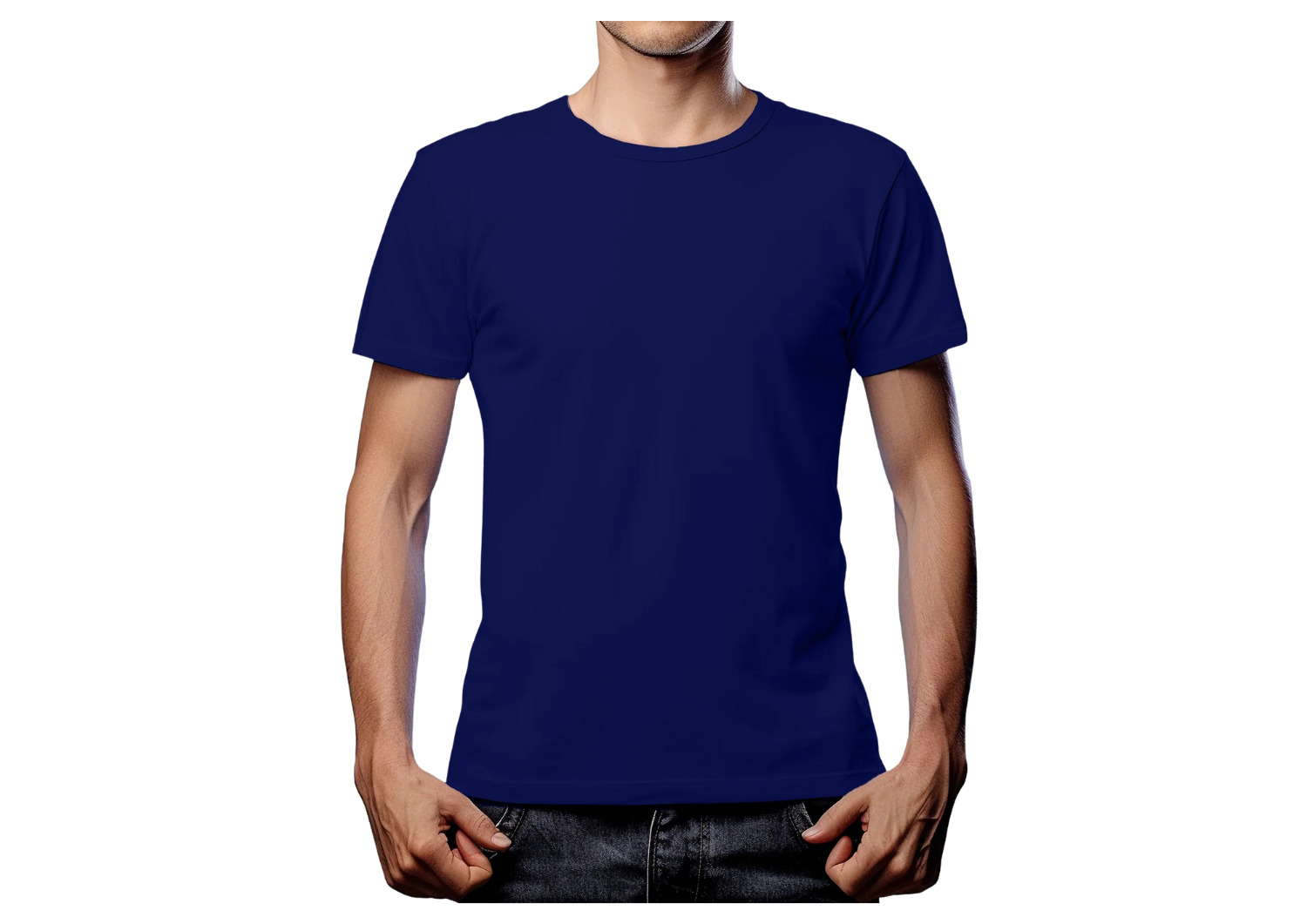 Blue Crew Neck Short Sleeve T Shirt