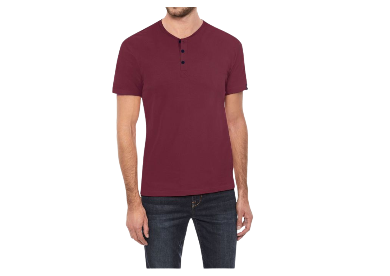 Short Sleeve Henley Red Shirt