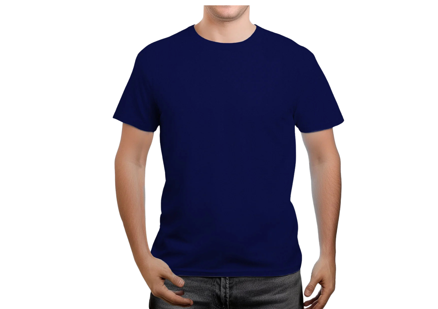 Blue Crew Neck Short Sleeve T Shirt