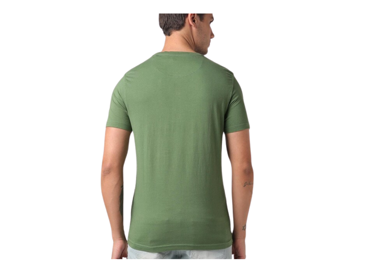 Short Sleeve Henley Green Shirt