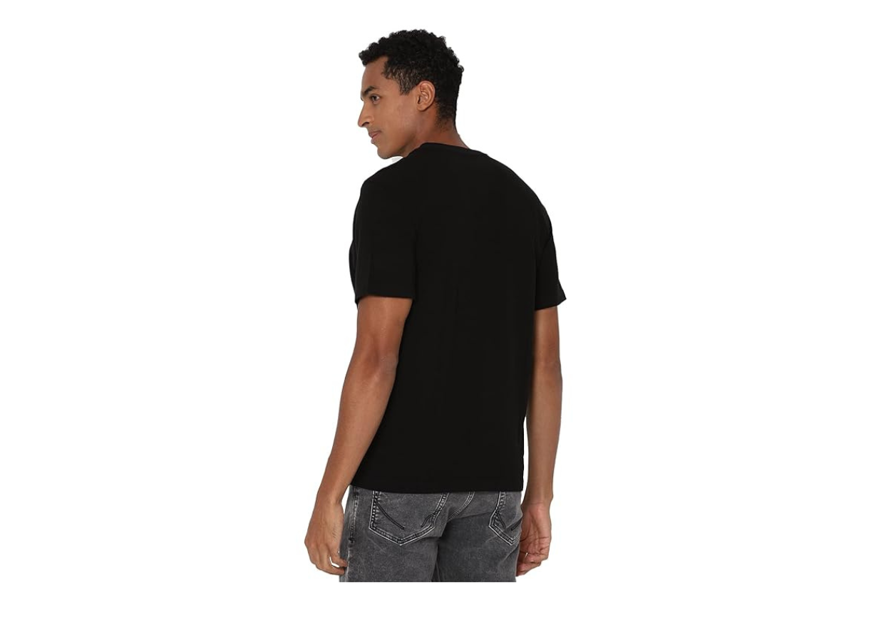 Short Sleeve Henley Black Shirt