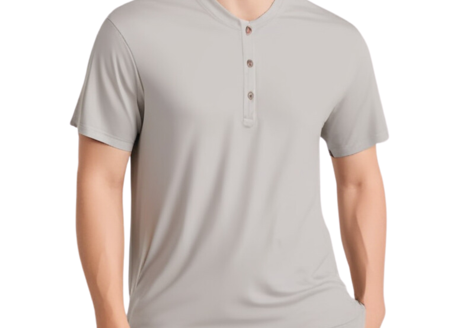 Short Sleeve Henley Gray Shirt