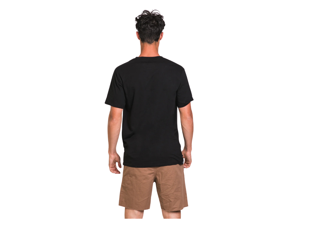 Short Sleeve Henley Black Shirt