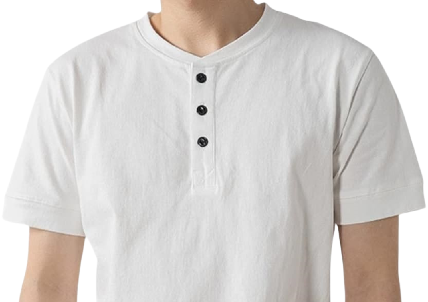 White Short Sleeve Henley Shirt - Fresh tees