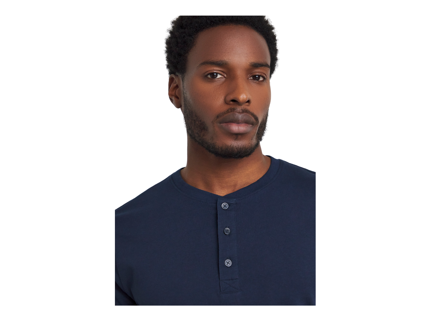 Short Sleeve Henley Blue Shirt