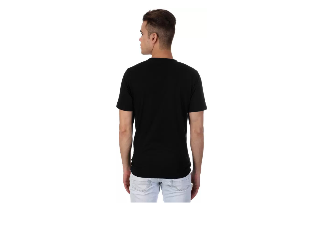 Short Sleeve Henley Black Shirt