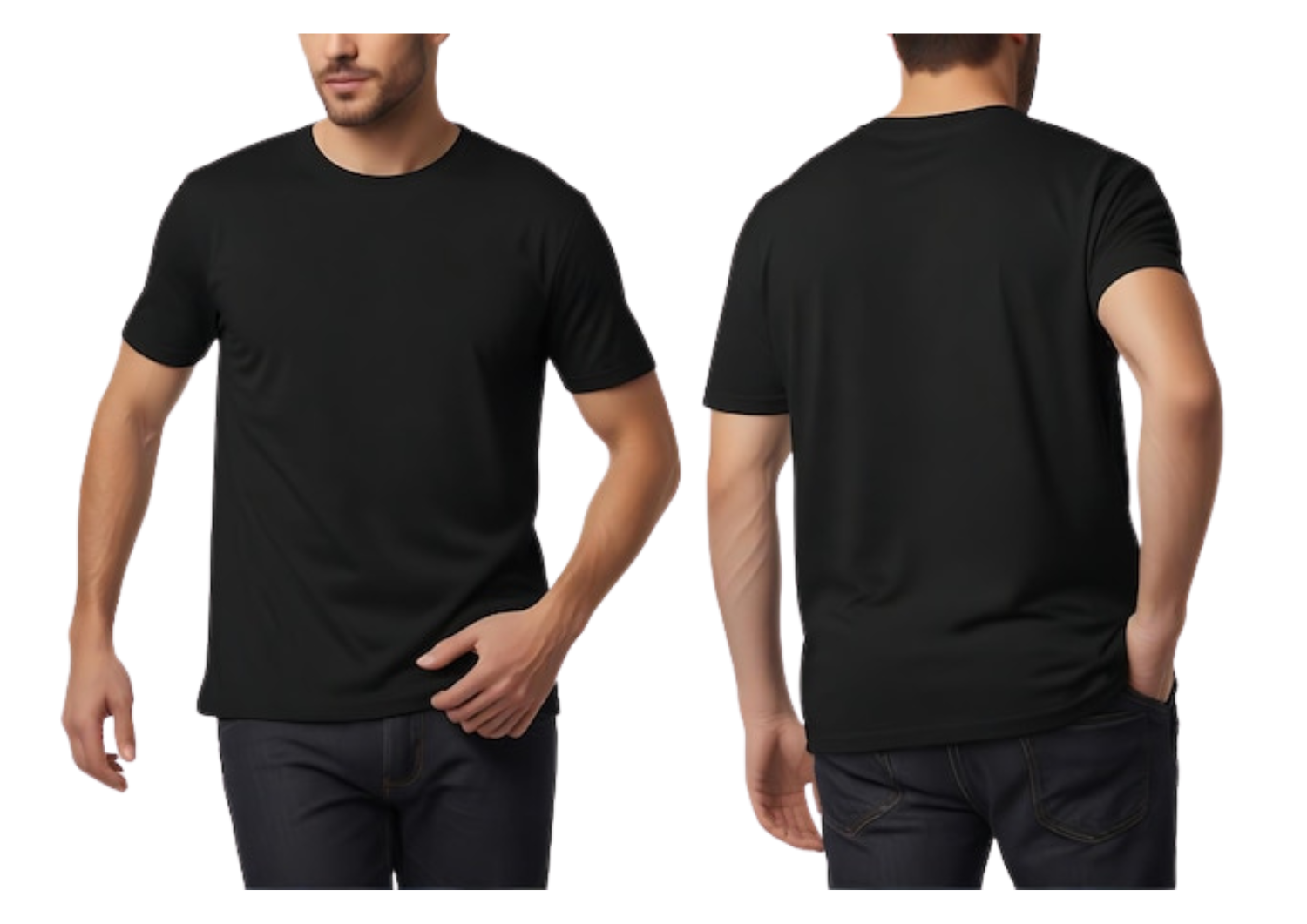 Black Crew Neck - Short Sleeve Crew Neck Black Shirt