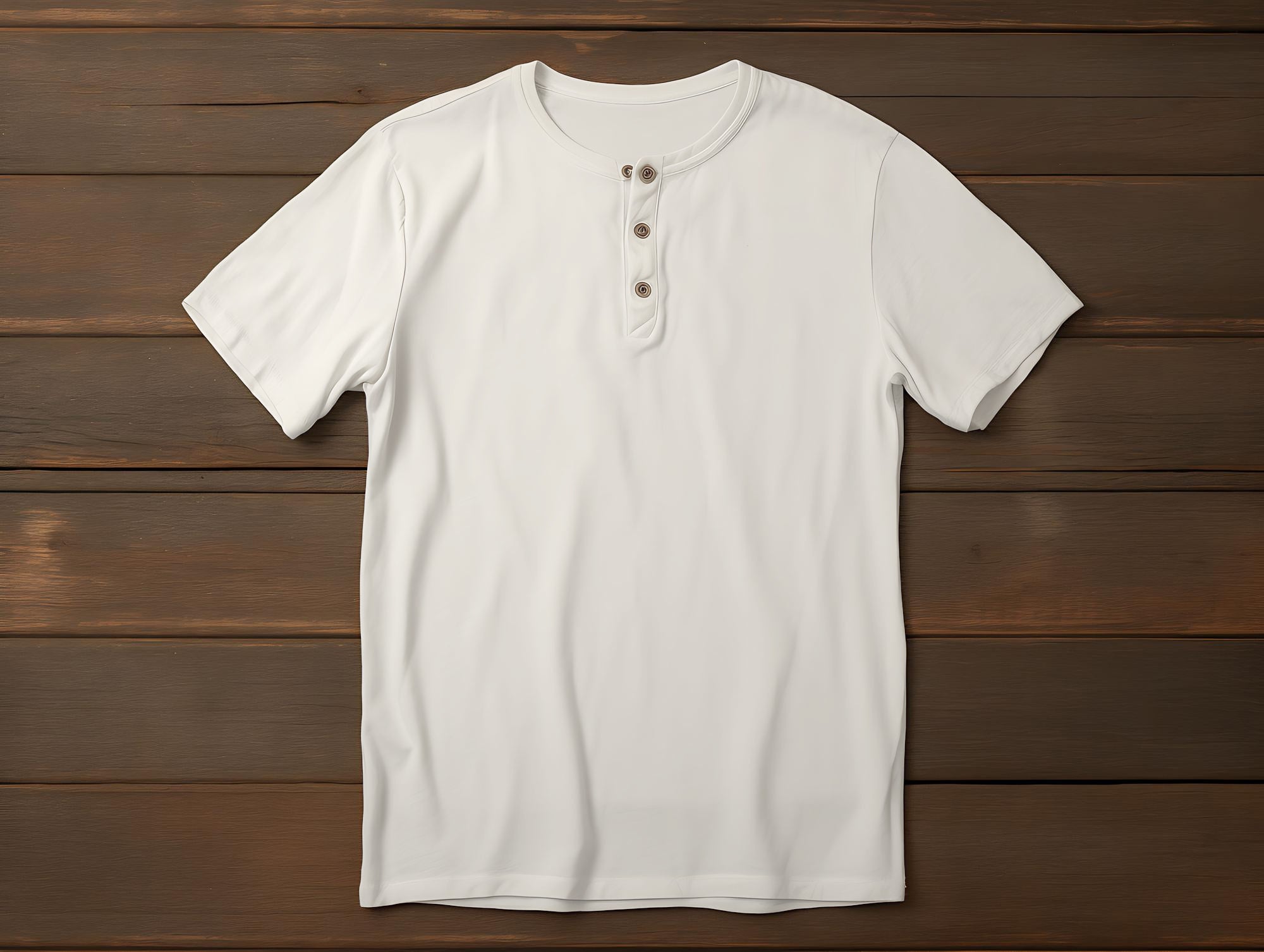 White Short Sleeve Henley Shirt - Fresh tees