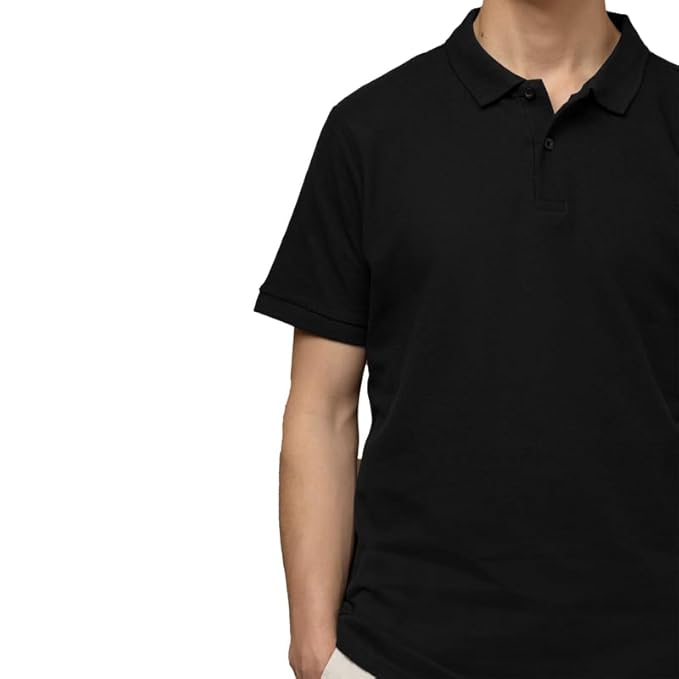 Black Short-Sleeve Sweater Polo - Black Polo