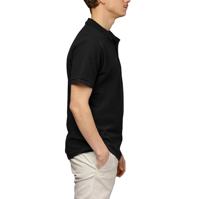 Black Short-Sleeve Sweater Polo - Black Polo